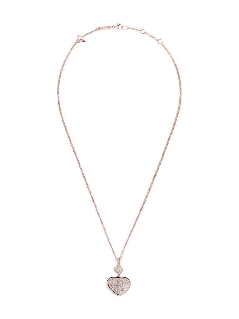 18kt rose gold Happy Hearts diamond pendant necklace