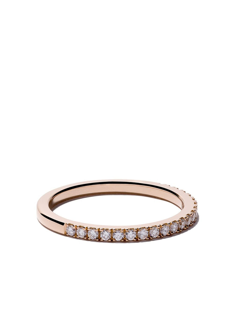 18kt rose gold DB Classic half pavé diamond band