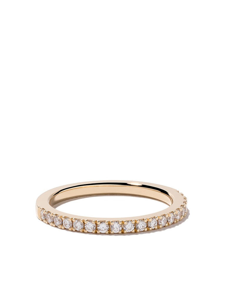 18kt yellow gold DB Classic half pavé diamond band