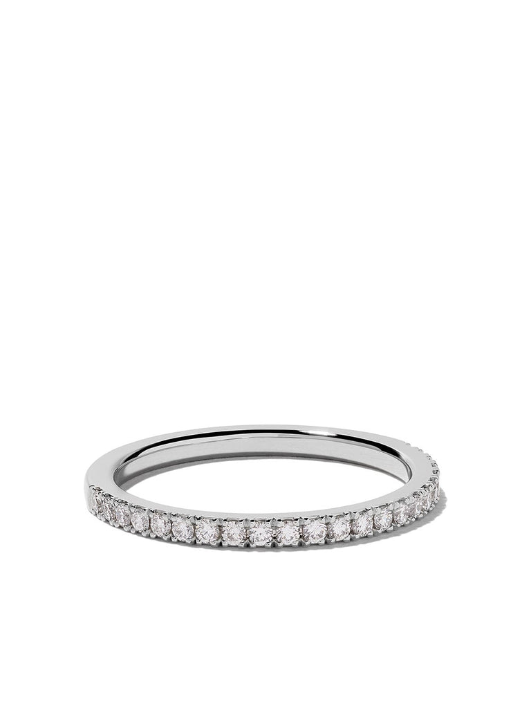 Platinum DB Classic half pavé diamond band