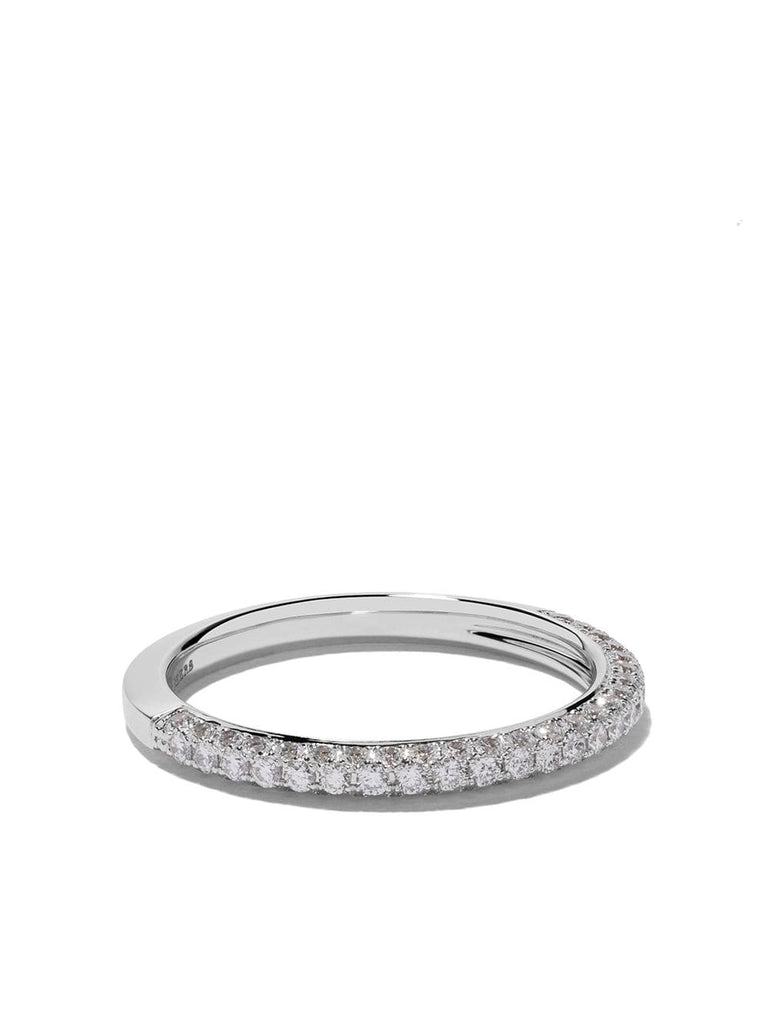 18kt white gold DB Darling half pavé diamond band