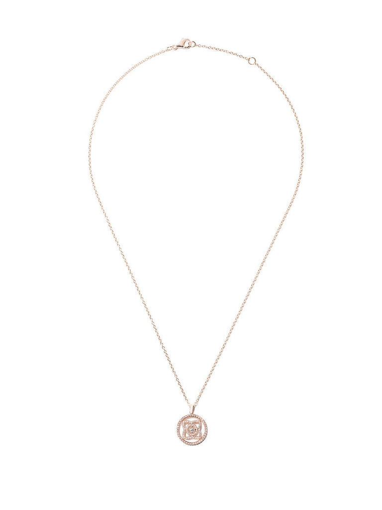 18kt rose gold Enchanted Lotus Openwork Medal diamond necklace