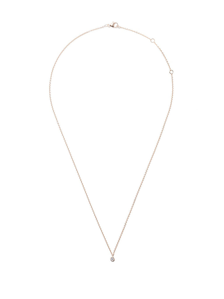 18kt rose gold My First De Beers one diamond pendant necklace