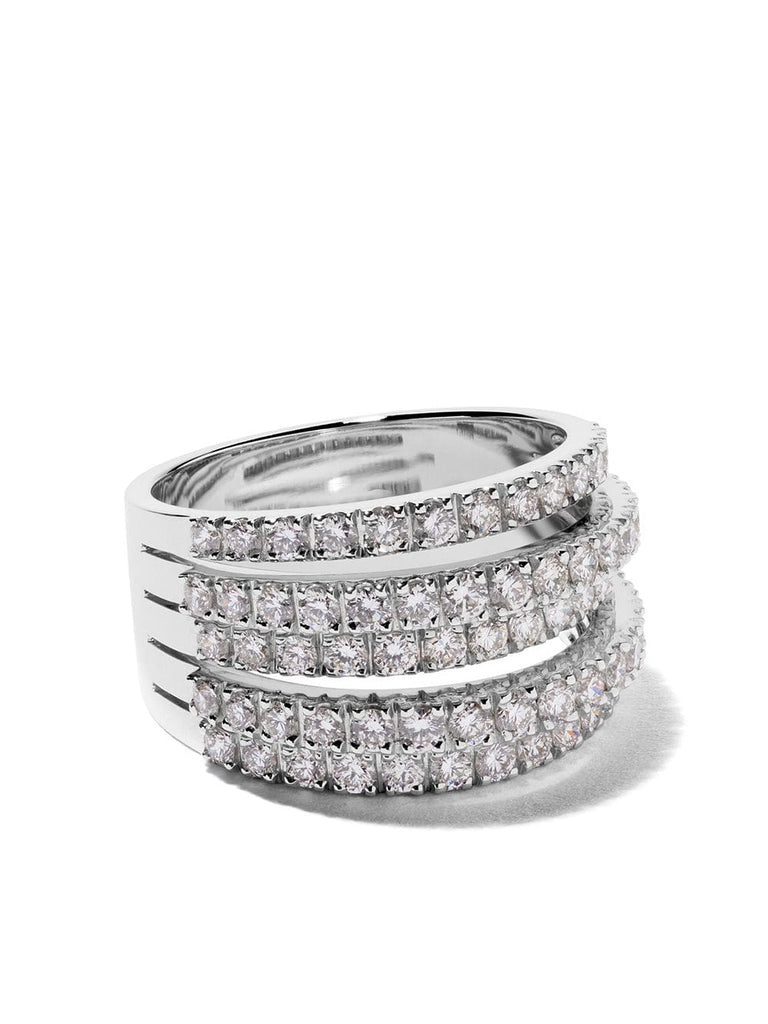 18kt white gold Five Line diamond ring