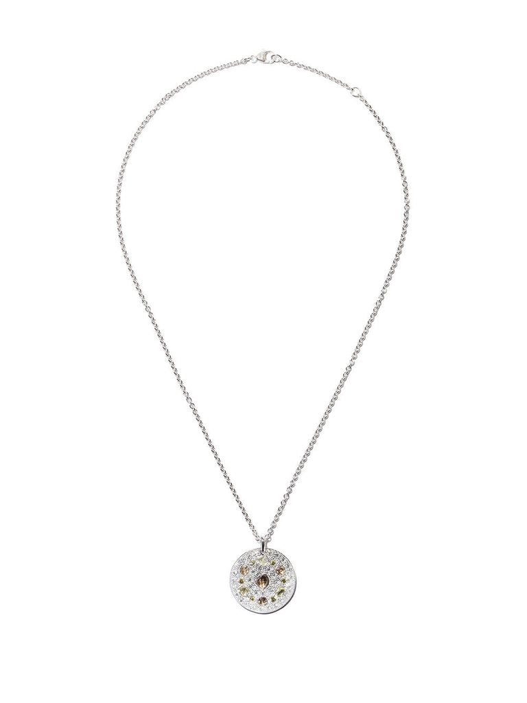 18kt white gold Talisman Medal diamond pendant necklace