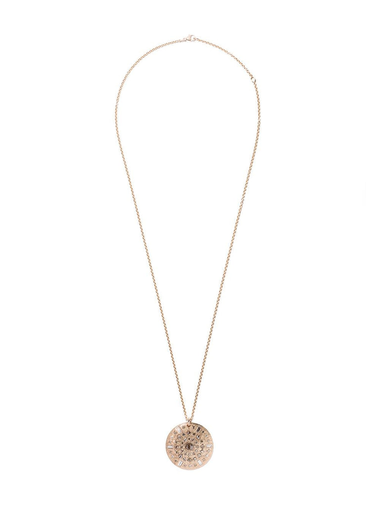 18kt rose gold Talisman 10 Medal diamond necklace