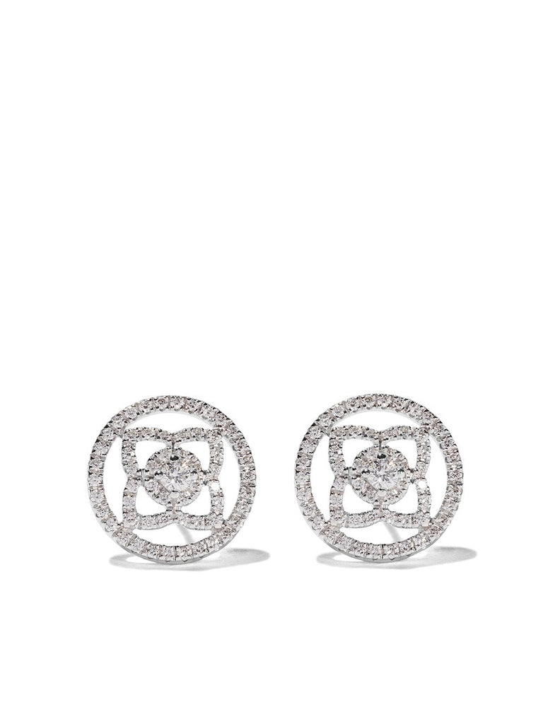 18kt white gold Enchanted Lotus openwork diamond stud earrings