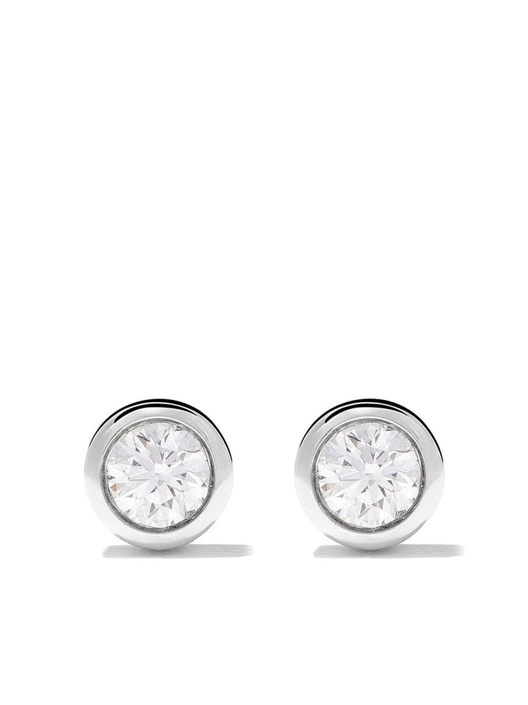 18kt white gold My First De Beers one diamond stud earrings