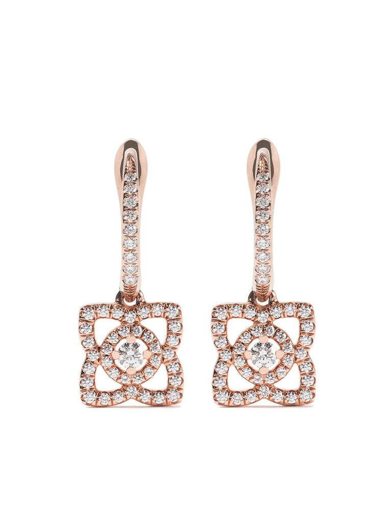 18kt rose gold Enchanted Lotus diamond sleeper earrings