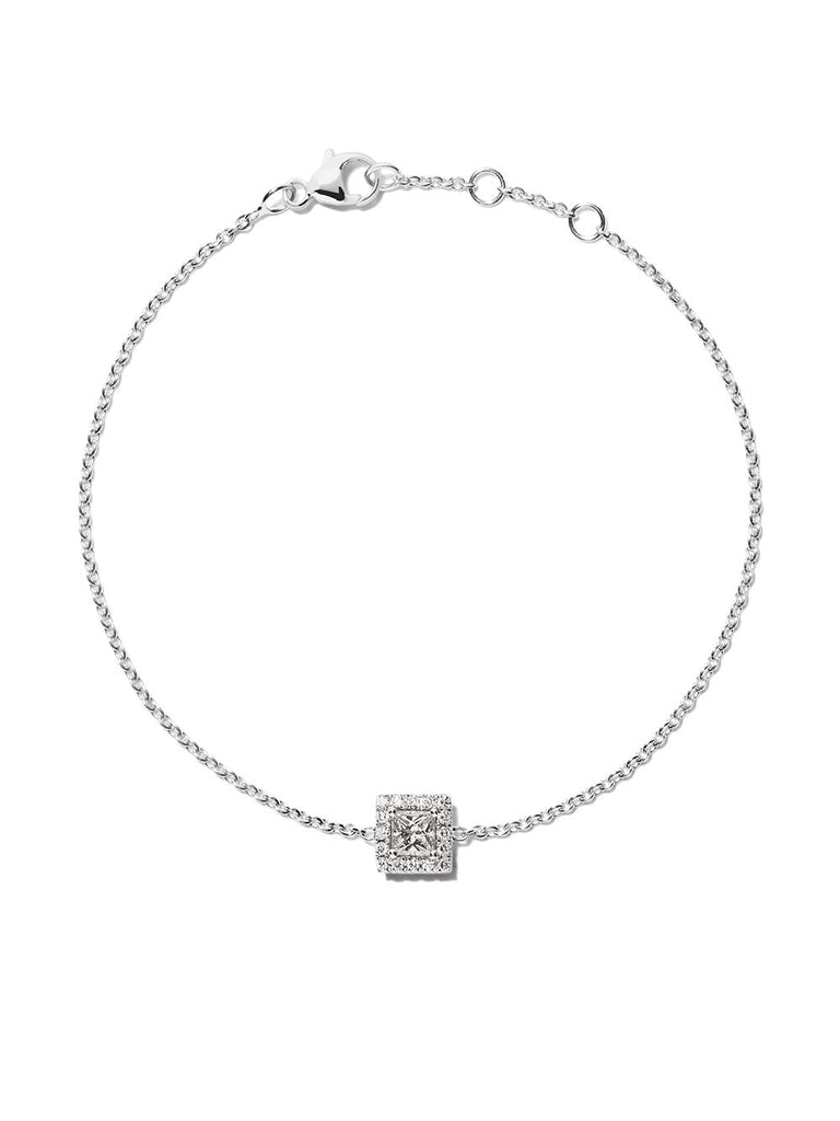 18kt white gold My First De Beers Aura princess cut diamond bracelet