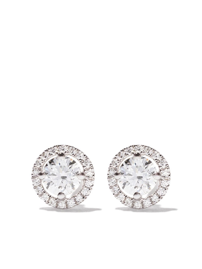 18kt white gold My First De Beers Aura diamond stud earrings