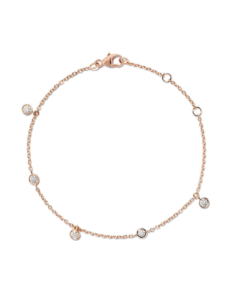 18kt rose gold My First De Beers five diamond bracelet