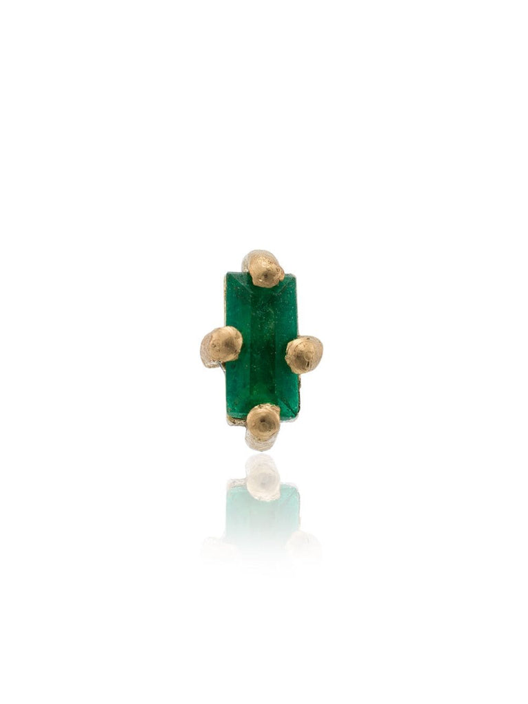 18k yellow gold emerald mini stud earring