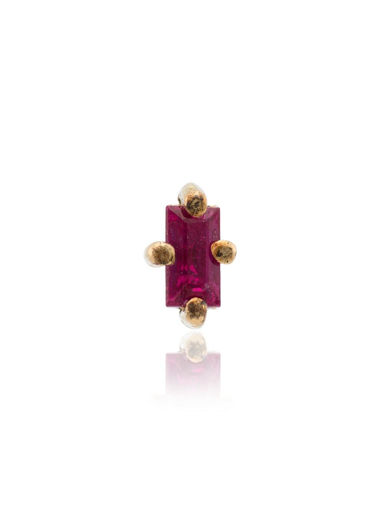 18k yellow gold ruby mini stud earring