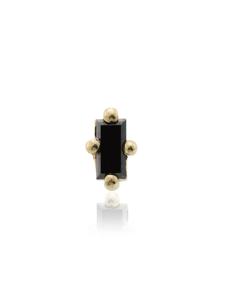 18k yellow gold black diamond mini stud earring