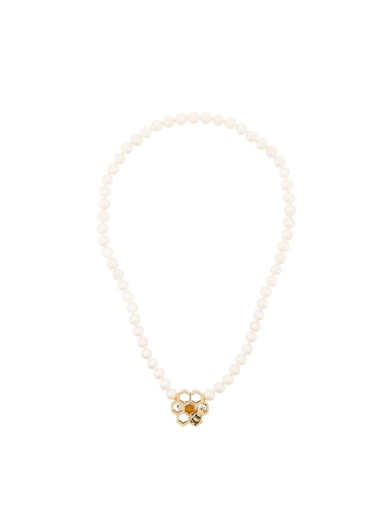 9kt yellow gold To Bee Or Not To Be pearl necklace