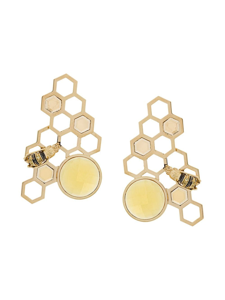 9kt yellow gold To Bee or Not To Be earrings