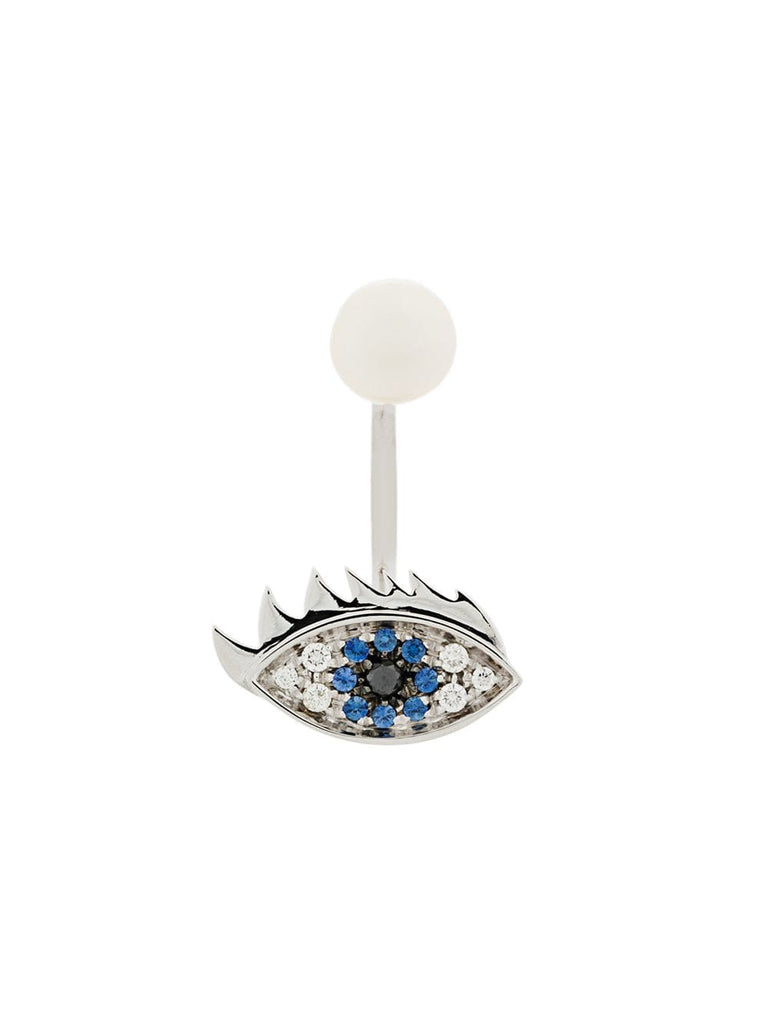 18kt white Eyes on Me piercing earring