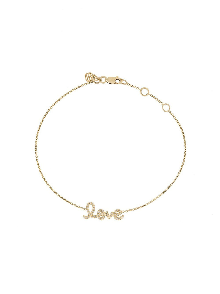 14kt yellow gold diamond love bracelet