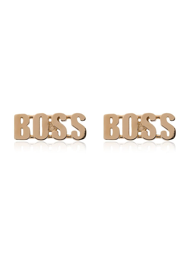 14kt yellow gold Boss stud earrings