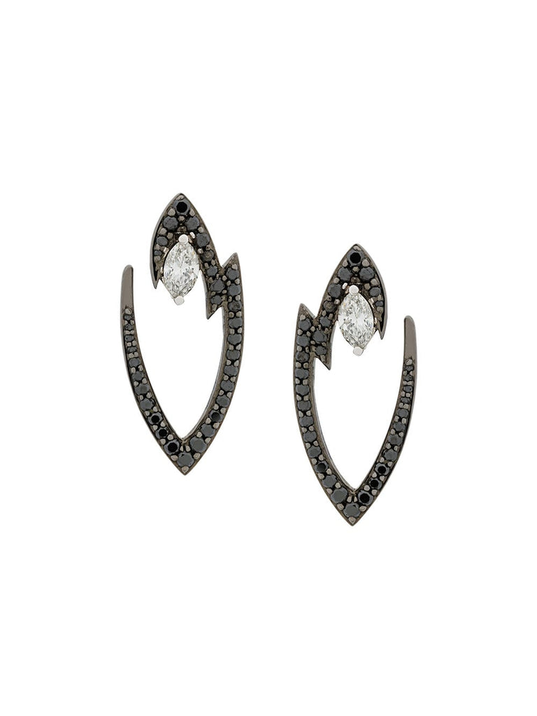 18kt white gold Lady Stardust marquise diamond earrings