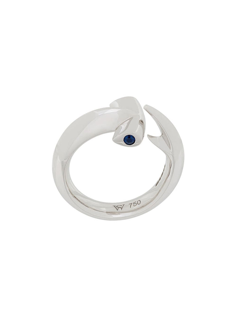 18kt white gold and sapphire Hammerhead ring