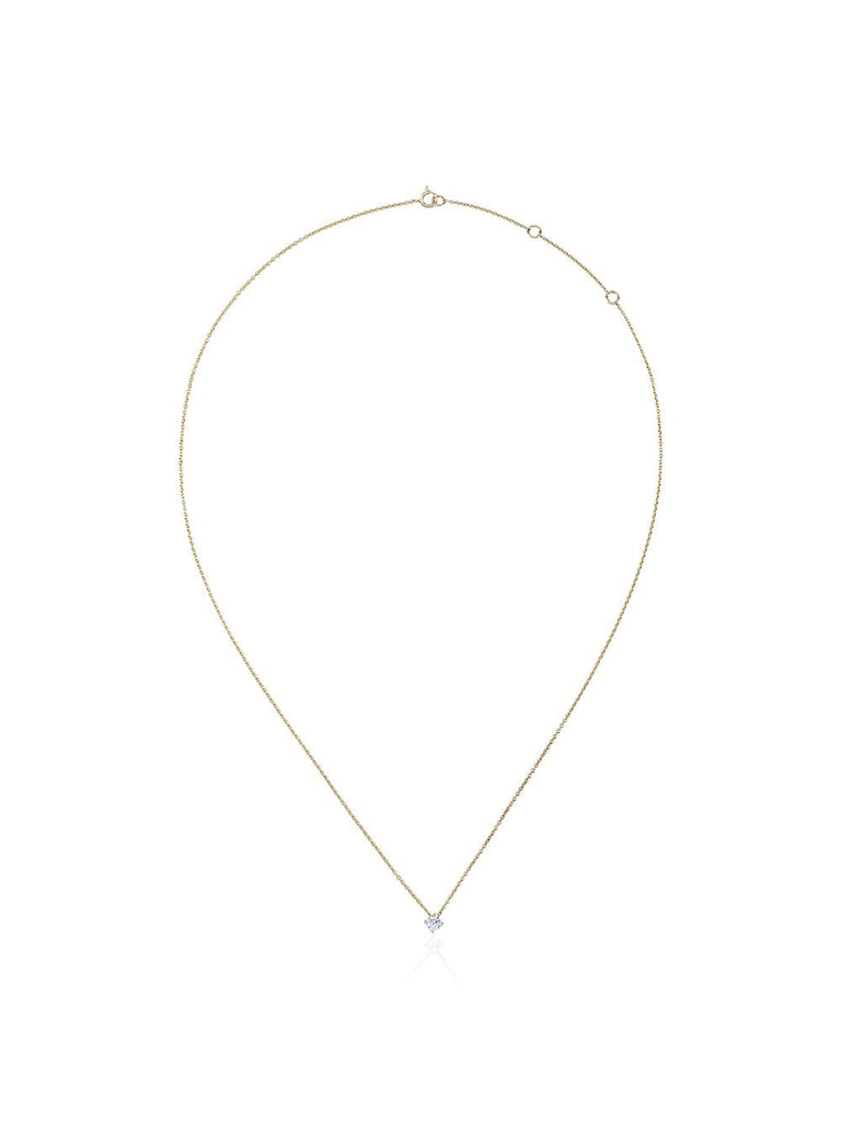 18k yellow gold single diamond necklace