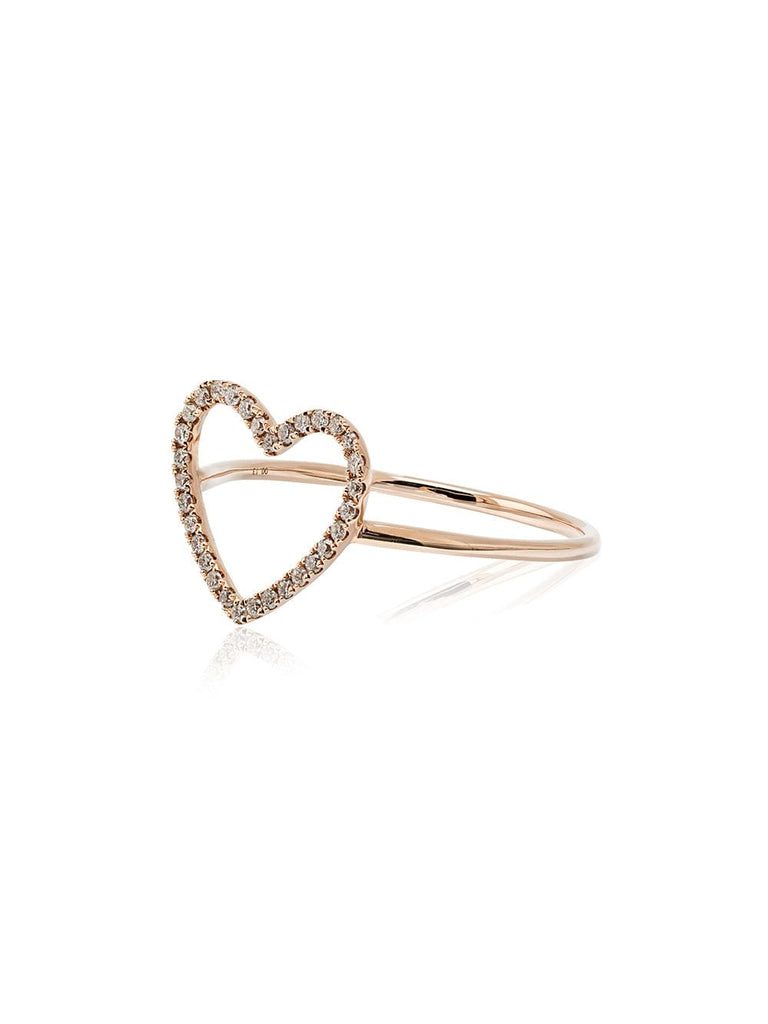 Rose Gold and Diamond Heart Ring