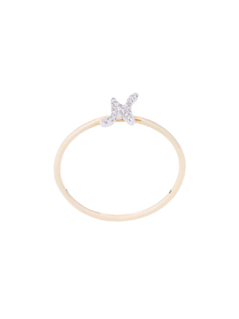 Pave Initial "N" ring
