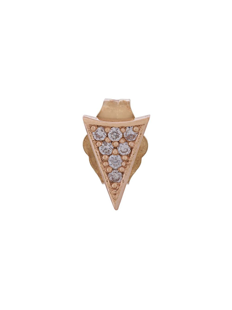 14kt rose gold triangle stud earring