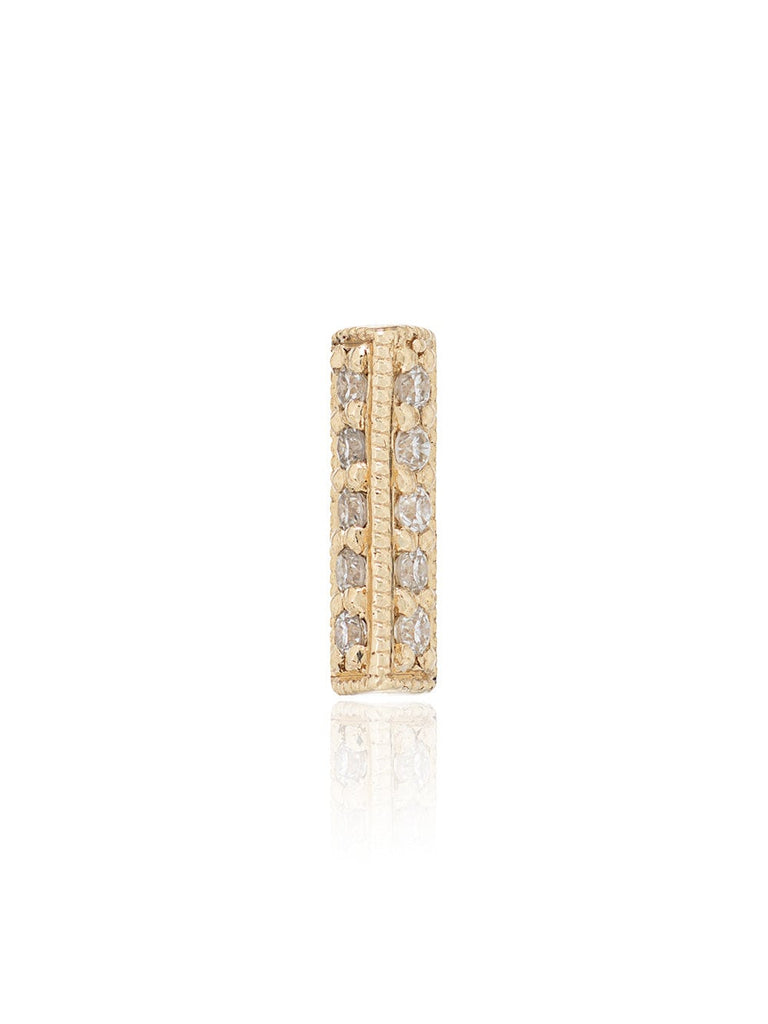 18k gold and diamond oblong stud