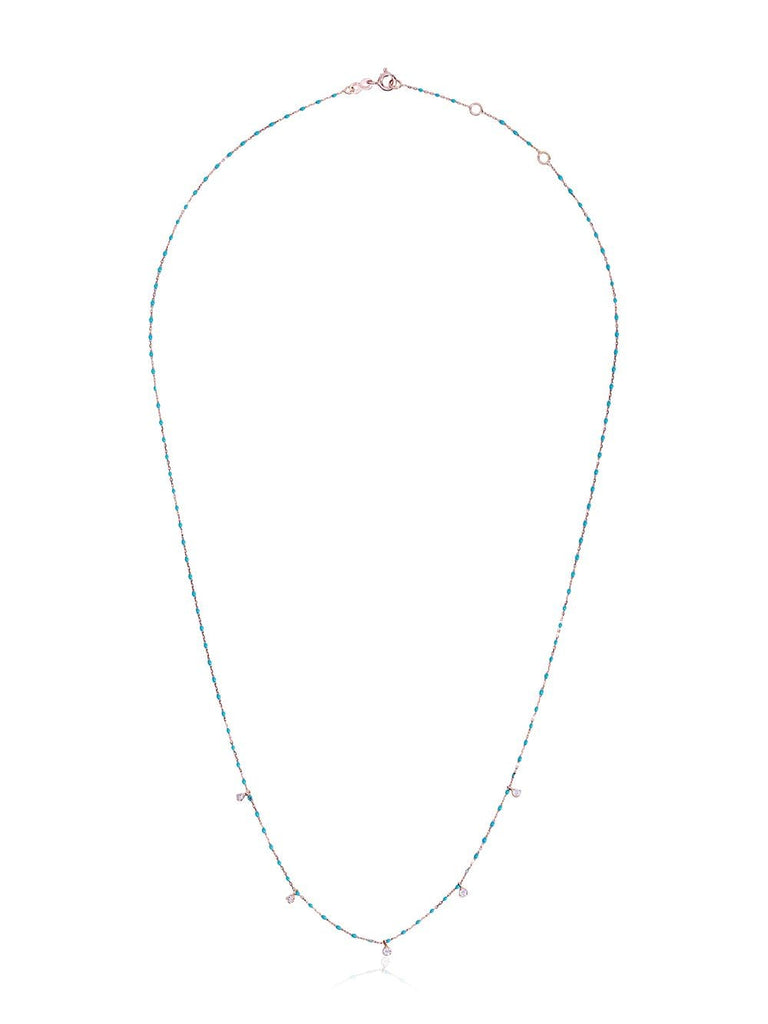 Blue 5 Diamond 18k Rose Gold Necklace