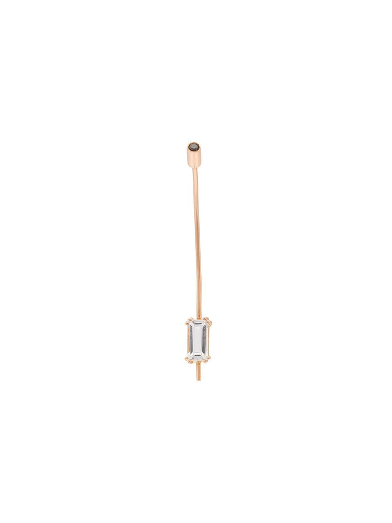 18kt rose gold Balance black diamond earring