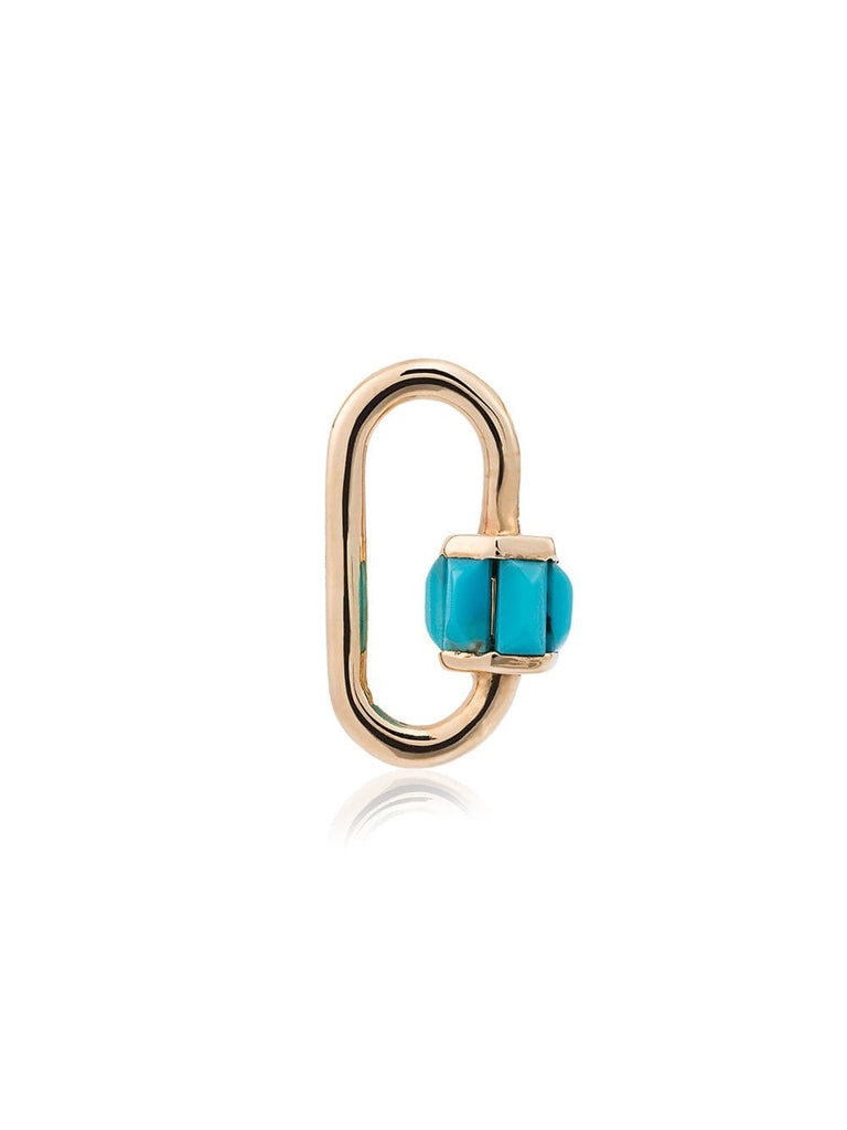 14k yellow gold Total Baguette Babylock with turquoise