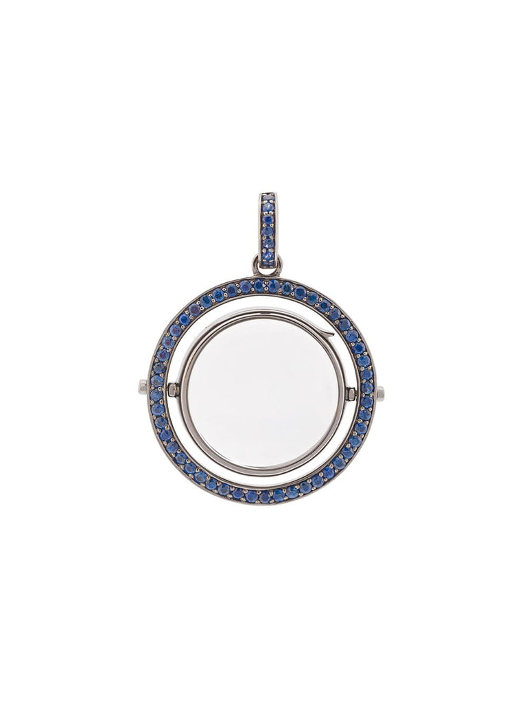 14kt gold Sapphire Revolving Locket necklace