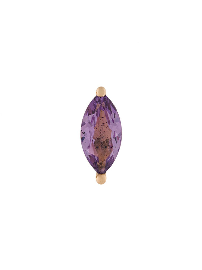 18kt gold Dots Solitaire amethyst earring