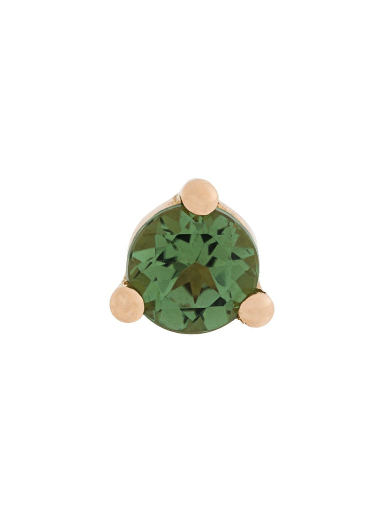 18kt gold Dots Solitaire tourmaline and pearl earring