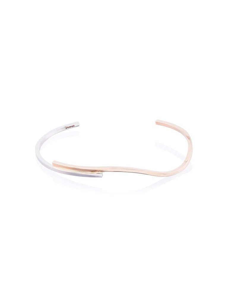 18k rose and white gold open cuff bracelet