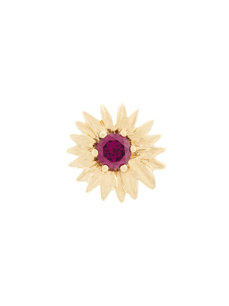 18kt gold rhodolite garnet Bouquet earring