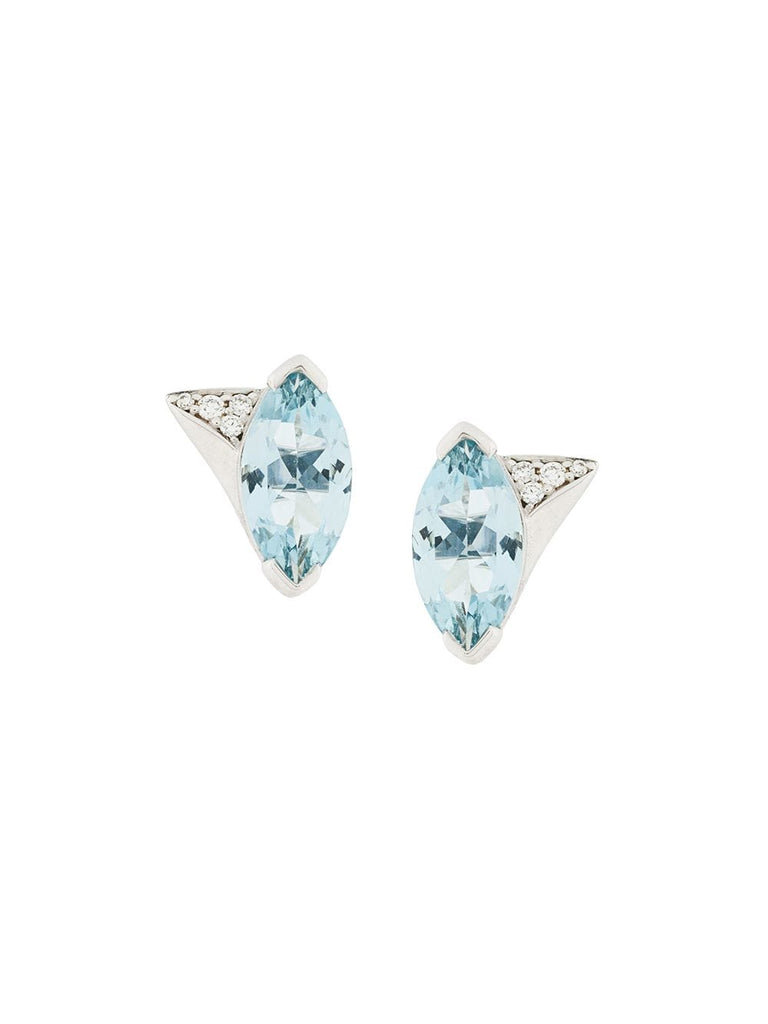 18kt gold and diamond Aerial aquamarine earrings