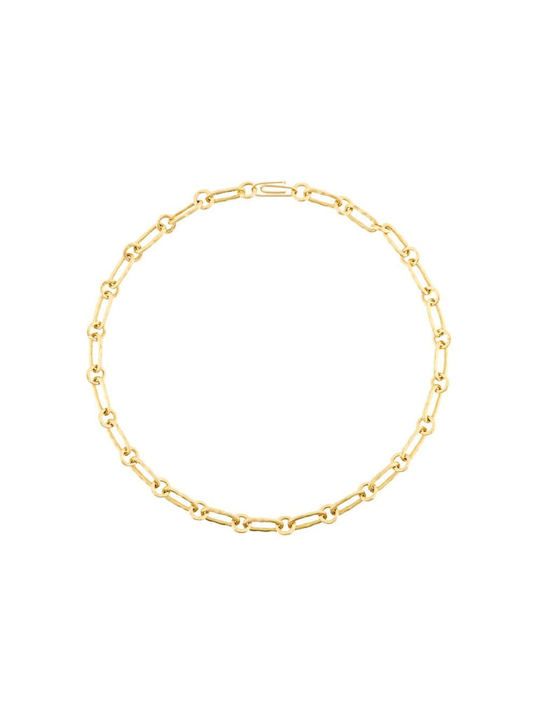 18kt yellow gold Hammered chain necklace