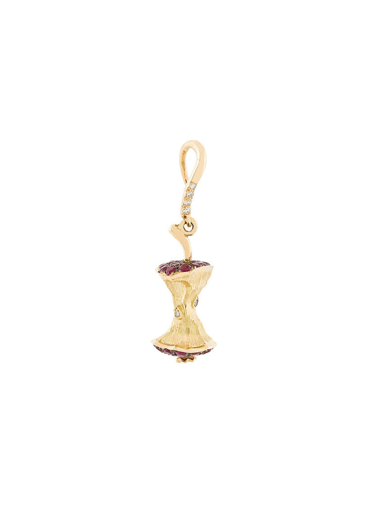 18kt yellow gold, ruby and diamond Big Apple earring