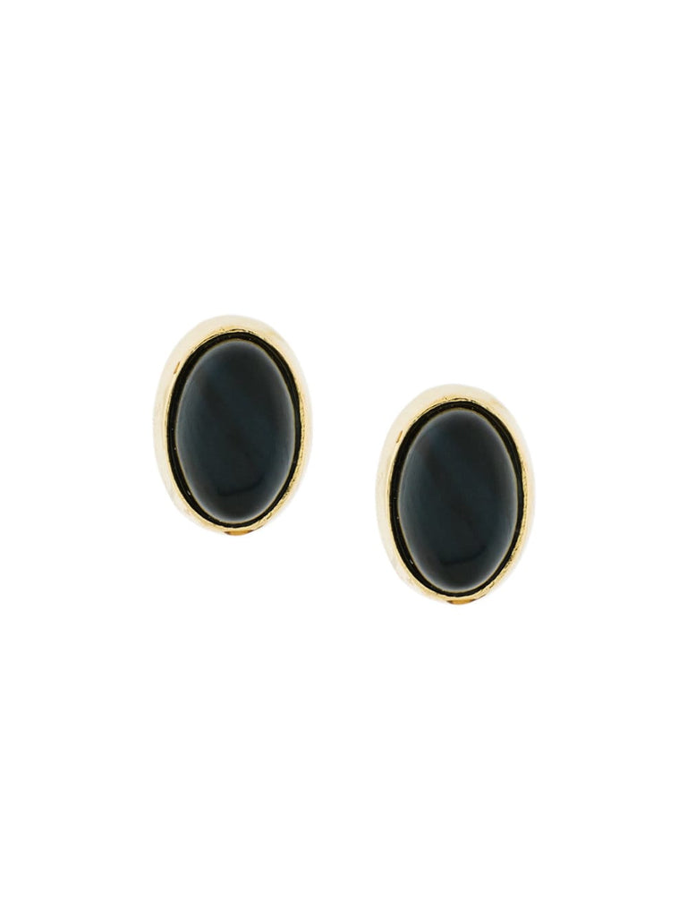 18kt gold black Tiger Eye earrings