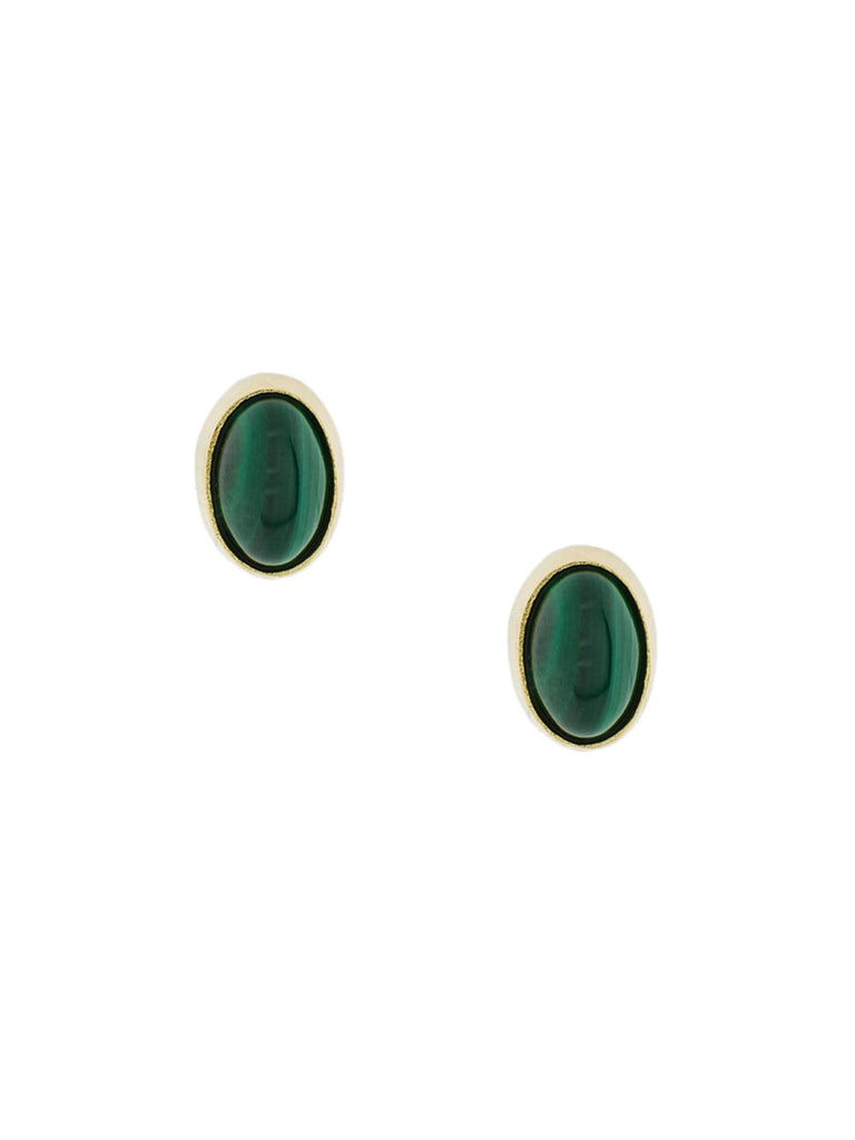 oval Malachite earrings