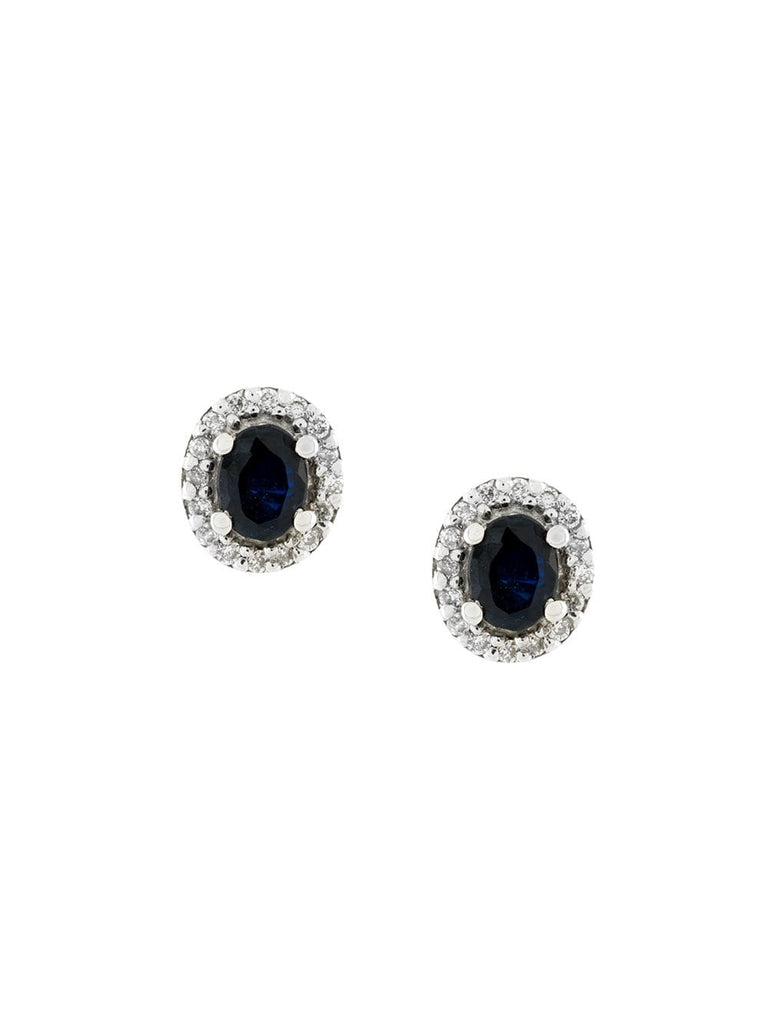 18kt gold, diamond and sapphire stud earrings