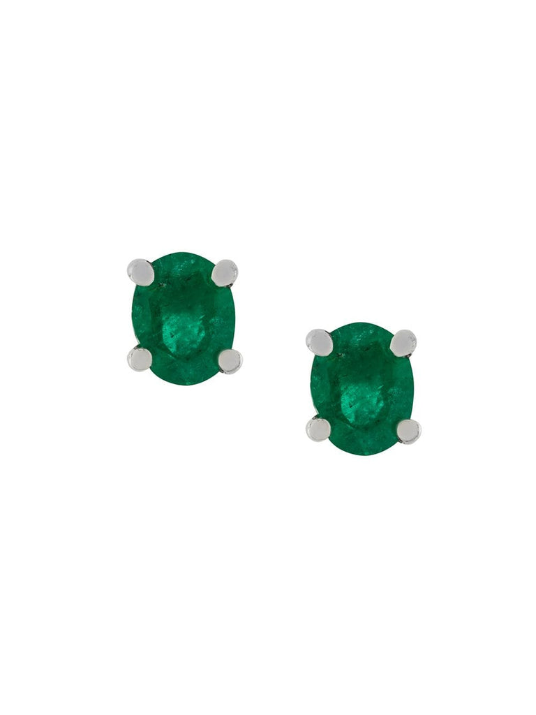 18kt gold and emerald stud earrings