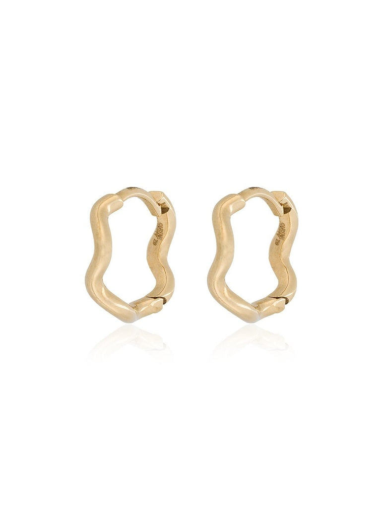 yellow gold Wave Huggie Hoops