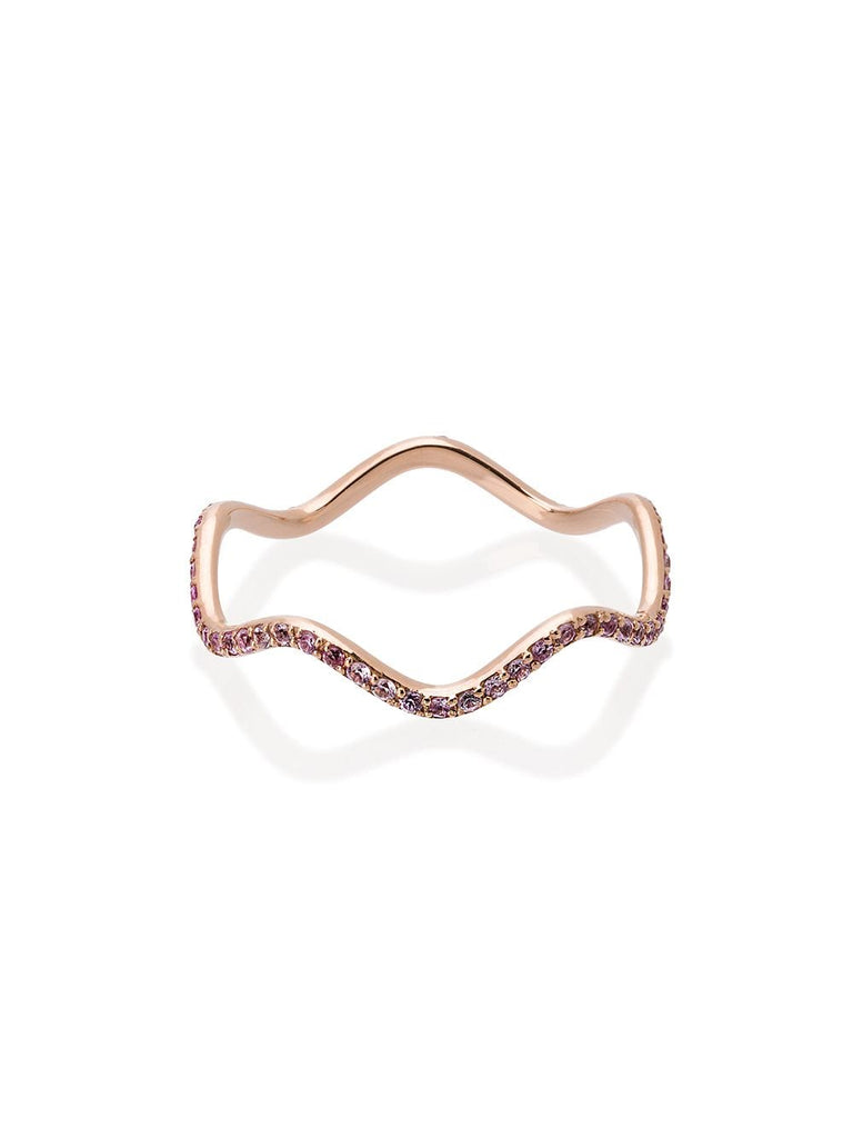 Rose Gold and Pink Topaz Wave Band