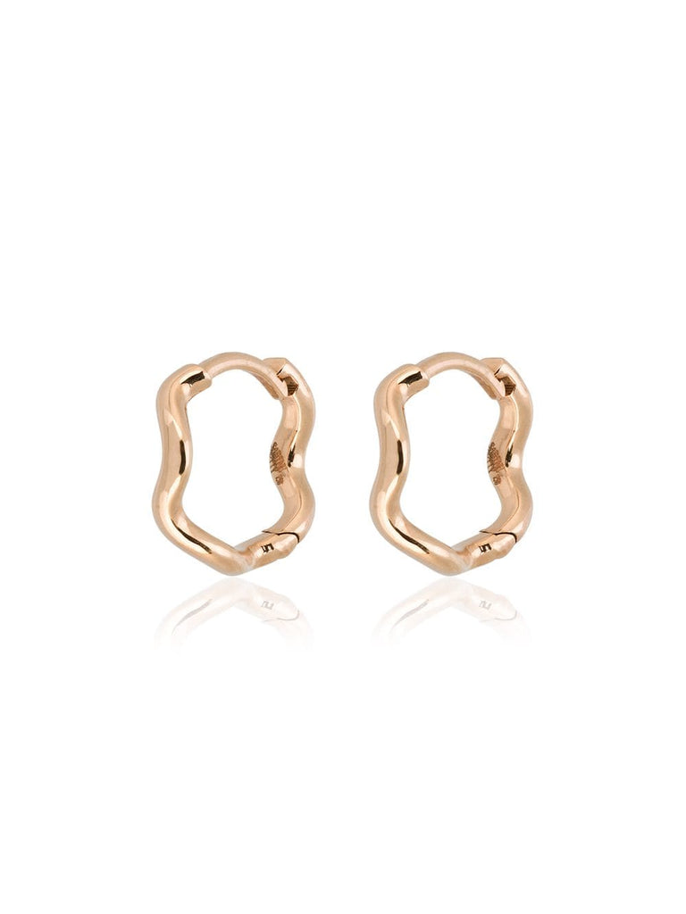 18k rose gold Wave Huggie hoops