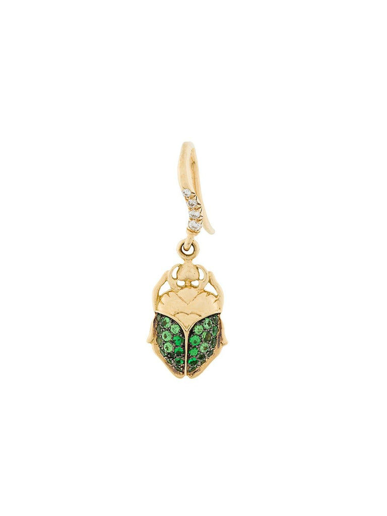 mini Scarab tsavorite and diamond earring